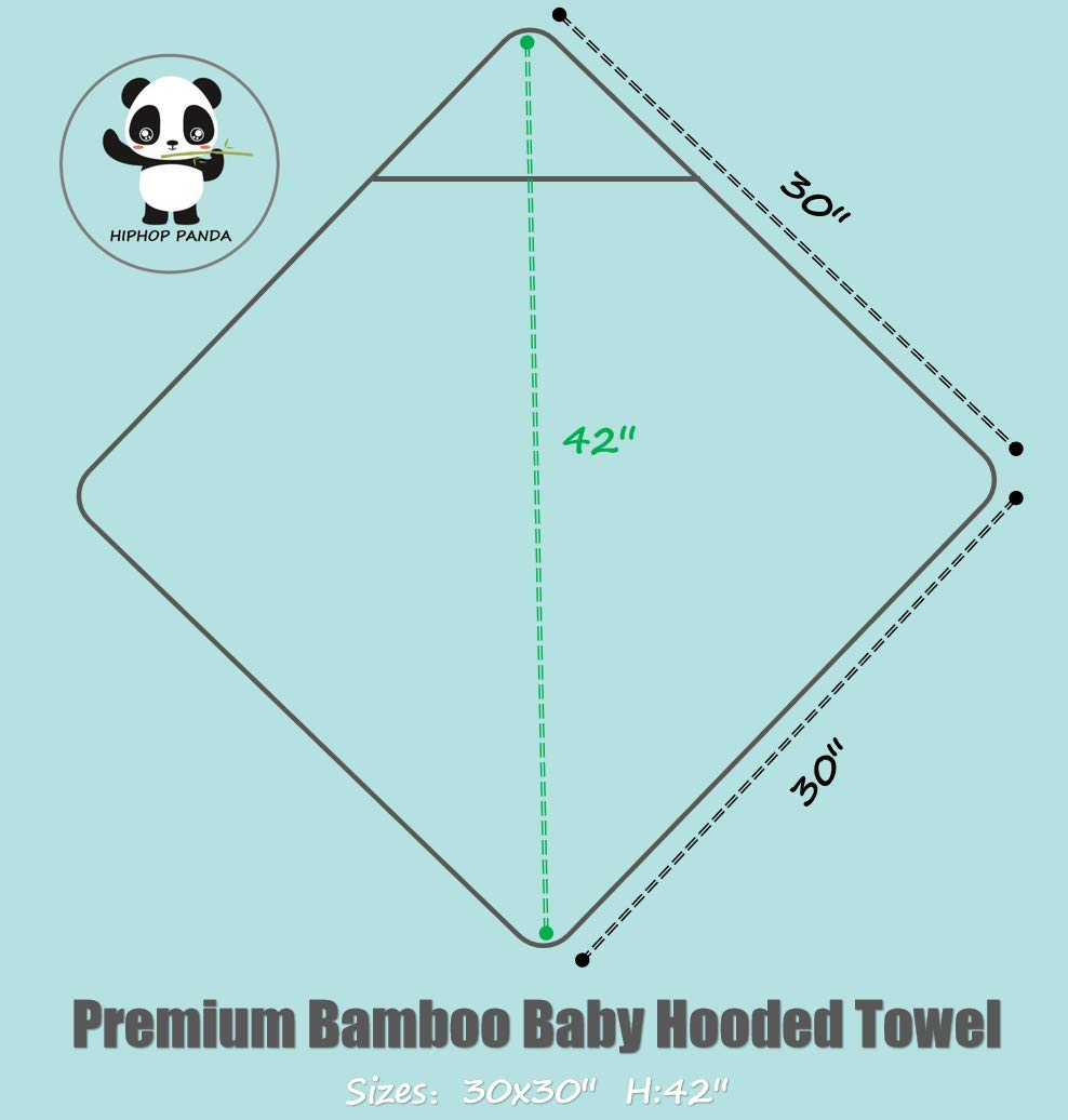 HIPHOP PANDA Hooded Towel - Rayon Made from Bamboo, Bath Towel with Bear Ears for Newborn, Babie, Toddler, Infant - Absorbent Large Baby Towel - Yellow Duck, 30 x 30 Inch