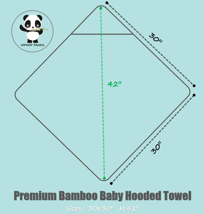 HIPHOP PANDA Hooded Towel - Rayon Made from Bamboo, Bath Towel with Bear Ears for Newborn, Babie, Toddler, Infant - Absorbent Large Baby Towel - Yellow Duck, 30 x 30 Inch