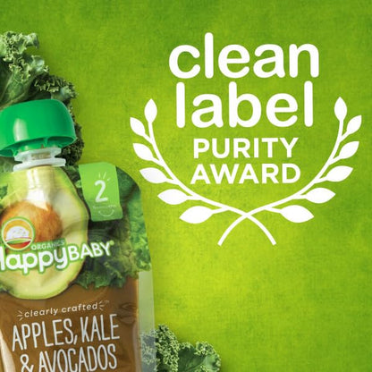 Happy Baby Organic Baby Food, Apples, Blueberries & Oats, 4 Oz