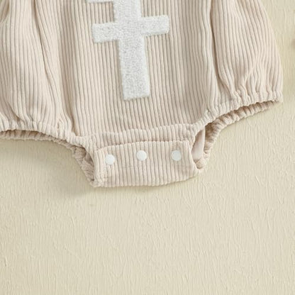 Football Baby Girl Outfit Embroidery Football Romper Ruffle Sleeve Corduroy Bodysuit Overalls Game Day Clothes
