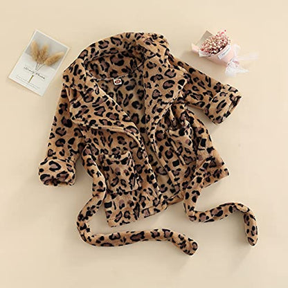Qiylii Unisex Baby Plush Bathrobe Plain Kimono Gown Newborn Toddler Girls Boys Towel Robe Nightwear Clothes