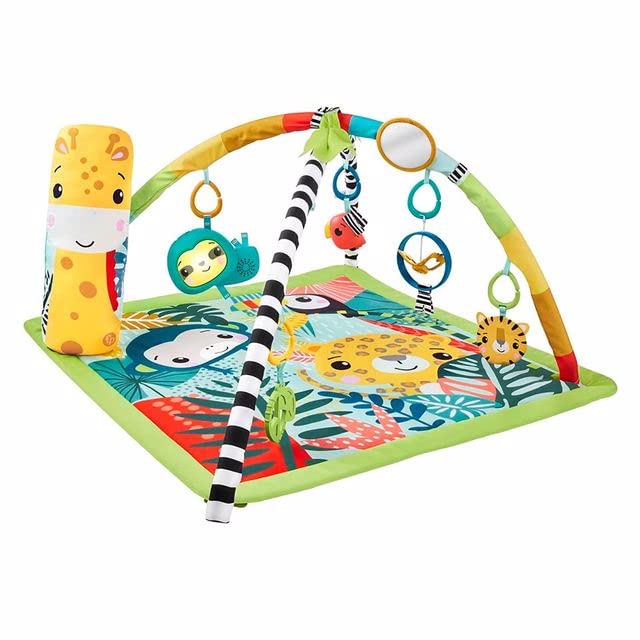 Fisher-Price Baby Playmat Rainforest Music & Lights Deluxe Gym with 10+ Activities & Toys for Developmental Play for Newborns Ages 0+ Months