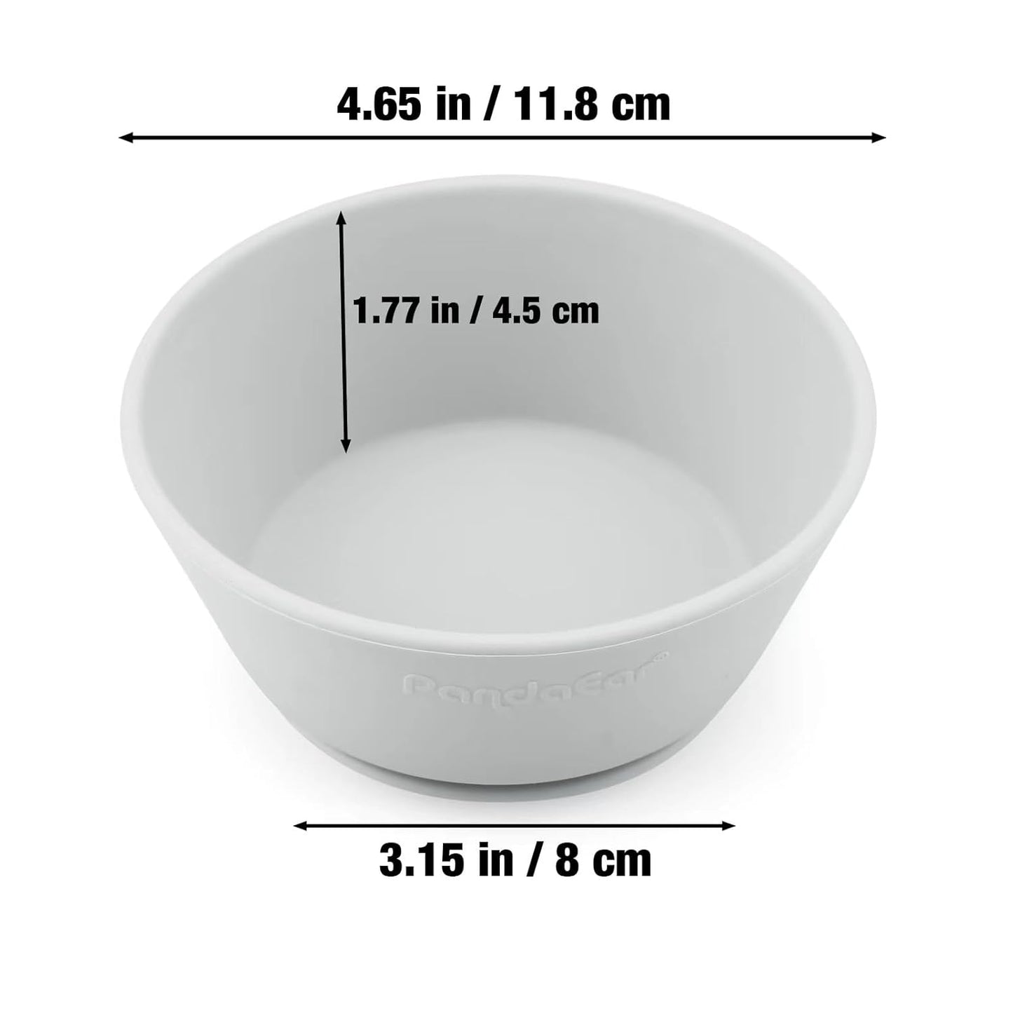 PandaEar 3 Pack Baby Suction Bowls|Silicone Food Bowls First Stage Feeding for Baby Toddler Infant Kids| Food Grade Soft Safe BPA-Free Silicone Toddler Bowls -Blue/Gray