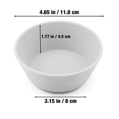 PandaEar 3 Pack Baby Suction Bowls|Silicone Food Bowls First Stage Feeding for Baby Toddler Infant Kids| Food Grade Soft Safe BPA-Free Silicone Toddler Bowls -Blue/Gray