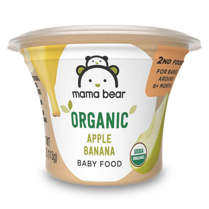 Amazon Brand - Mama Bear Organic Baby Food, Fruit Variety Pack, Apples, Apple Berry Blend, Bananas, Pears, vegetarian, 4 ounce (Pack of 12)
