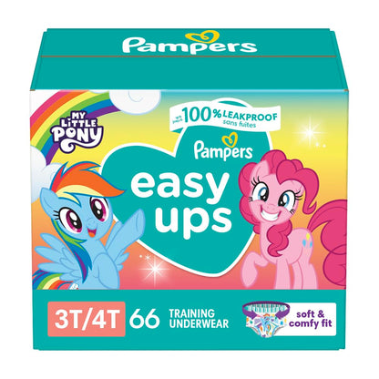 Pampers Training Pants - Easy Ups Girls & Boys - Size 5T-6T, 84 Count, Easy Pull Up & Down Design, My Little Pony Potty Underwear (Packaging May Vary)