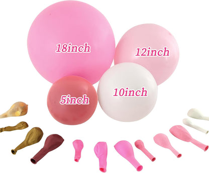 RUBFAC 159pcs Pink and Gold Balloon Arch Kit Pastel Pink White Gold Confetti Latex Helium Balloons for Confession Proposal Wedding Valentine's Day Girl Birthday Baby Shower Party Decorations
