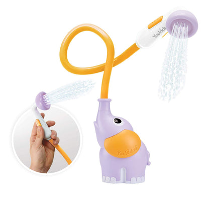 Yookidoo Baby Bath Shower Head - Elephant Water Pump with Trunk Spout Rinser - Control Water Flow from 2 Elephant Trunk Knobs for Maximum Fun in Tub or Sink for Newborn Babies