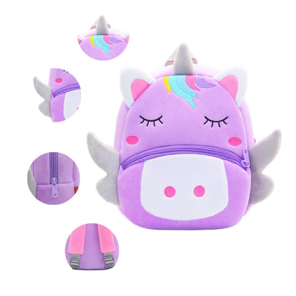 NICE CHOICE Cute Toddler Backpack Toddler Bag Plush Animal Cartoon Mini Travel Bag for Baby Girl Boy 2-6 Years(Grey Elephant)