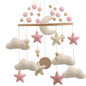 Cloud Mobile for Crib - A Handmade Cloud Crib Mobile with Moon and Pink Stars