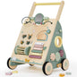 Wooden Baby Walker, Baby Push Walker for Girls and Boys, Montessori Toy, Learning to Walk with Activity Center, Push and Pull Toys with Wheel Adjustable Speed