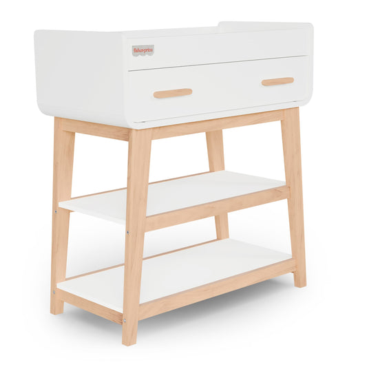 Fisher-Price Iris/Siesta Changing Table by Dream On Me, Blush Pink, JPMA & Greenguard Gold Certified, with a Bottom Closed Drawer and Two Open Shelves for Storage
