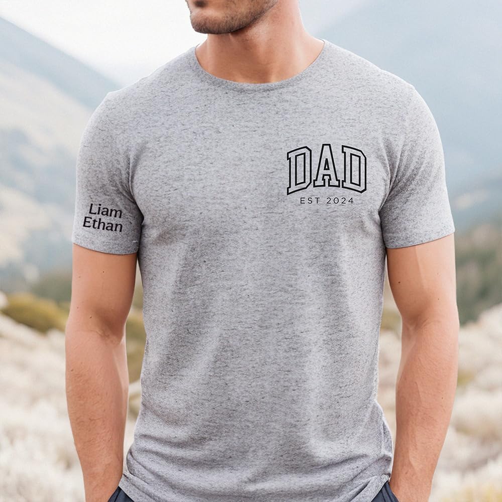 Personalized Dad Shirt, Custom Dad Tshirt, Est Date Daddy T Shirt, Gift for Father, First Time Daddy, Baby Announcement, Grandpa, Papa Gifts
