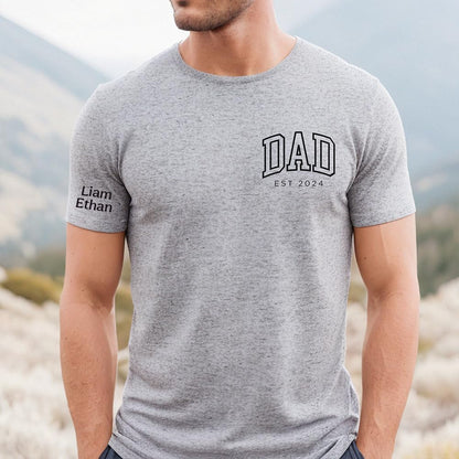 Personalized Dad Shirt, Custom Dad Tshirt, Est Date Daddy T Shirt, Gift for Father, First Time Daddy, Baby Announcement, Grandpa, Papa Gifts