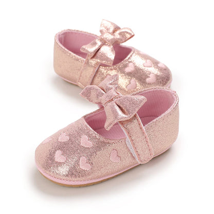 LAFEGEN Baby Girls Mary Jane Flats with Bownot Non Slip Soft Sole PU Leather Newborn Infant Toddler First Walker Cirb Dress Shoes