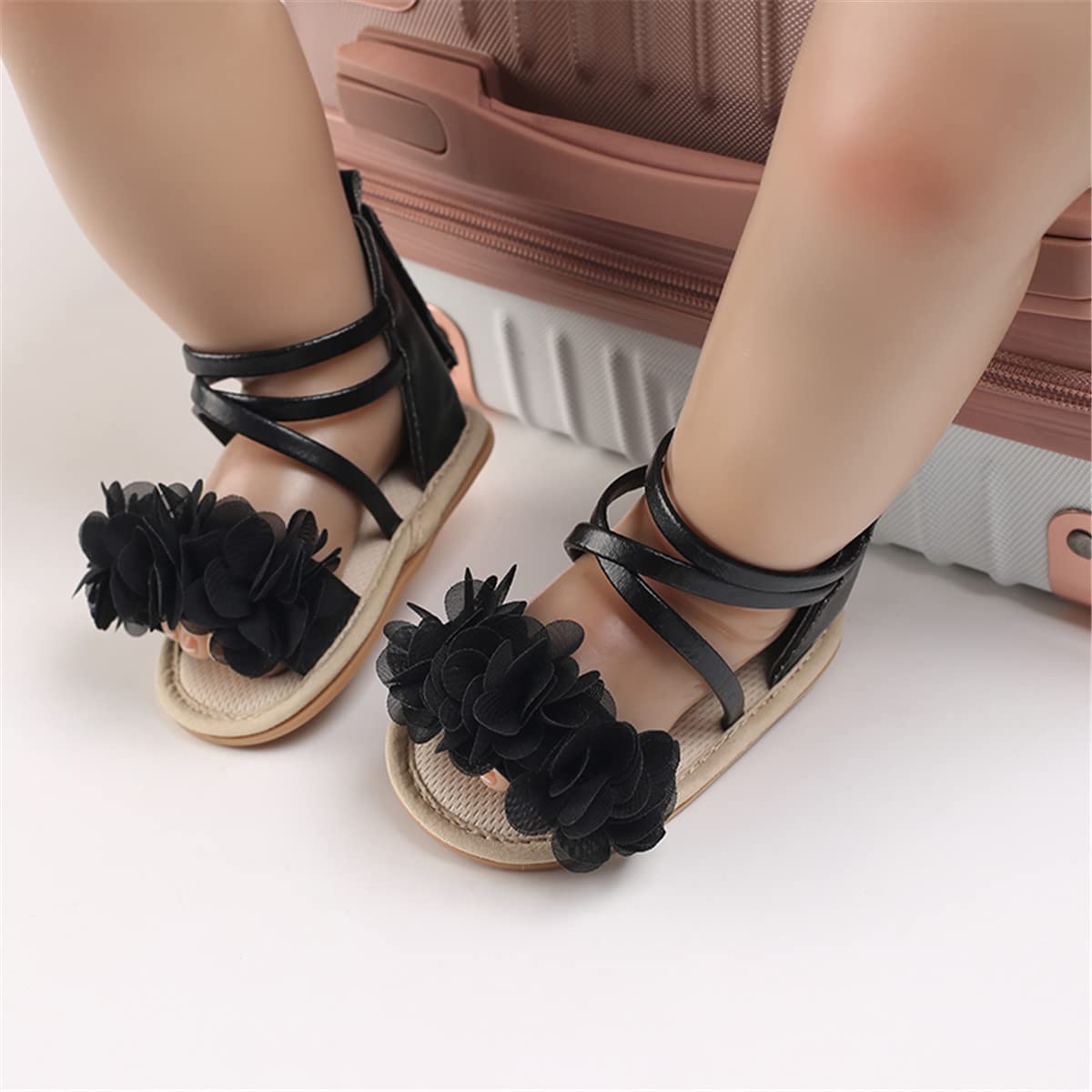 LAFEGEN Baby Boys Girls Summer Sandals 2 Straps Anti Slip Soft Sole Beach Infant Shoes Toddler First Walker Newborn Crib Shoes(3-18Months)