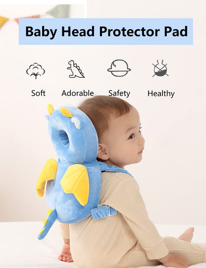 JunNeng Baby Head Protector Backpack, Toddler Walking Fall Head Protection, Pink Butterfly