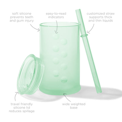 Olababy Silicone Training Cup with Straw Lid | Babies Water Drinking Cup | 6+ Mo Infant To 12-18 Months Toddler | Sippy Cup For Kids & Smoothie Cup | Baby Led Weaning (Mint, 5 oz)