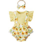 Mubineo Baby Girl Summer Clothes Romper Dress Outfits Cute Ruffle Floral Overalls Skirt Sets Newborn Outfit