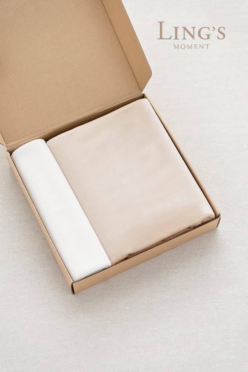 Ling's Moment Sheer Chiffon Table Cloth & Runner Set for 3x4ft Rectangle Table Decor in Dusty Rose & Blush for Wedding Reception and Parties