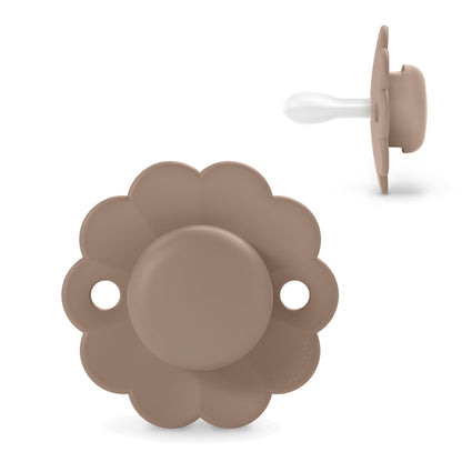 Suavinex Wonder Baby Pacifier, SX Pro Silicone Nipple, Reversible, Non Irritating Shield Design, 2 Pk Pacifiers 0-6 Months, Made in Europe, Mauve/Chalk