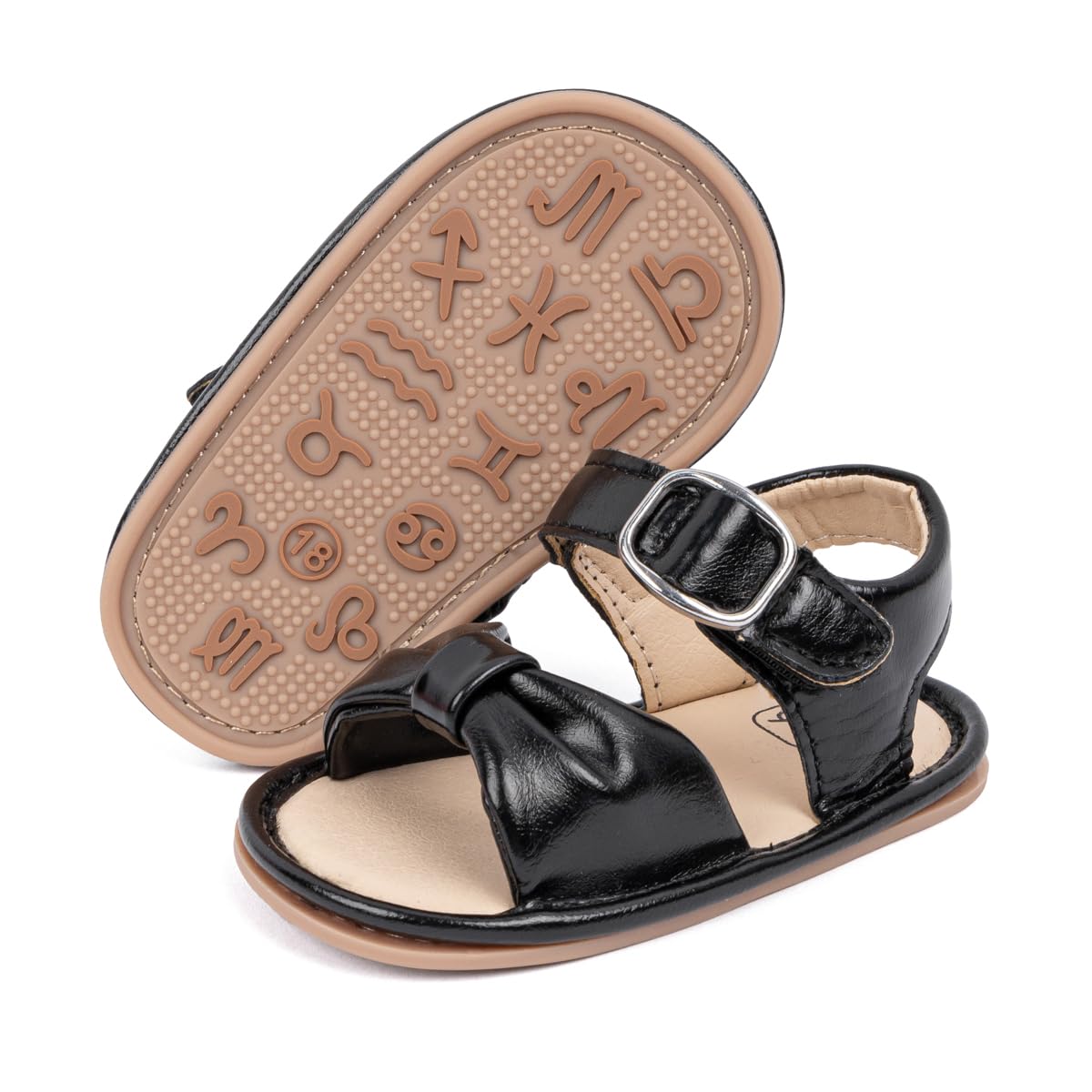 Babelvit Infant Baby Girl Boy Sandals Comfort Premium Summer Outdoor Casual Beach Shoes with Flower Bowknot Anti Slip Rubber Sole Newborn Toddler Prewalker First Walking Shoes