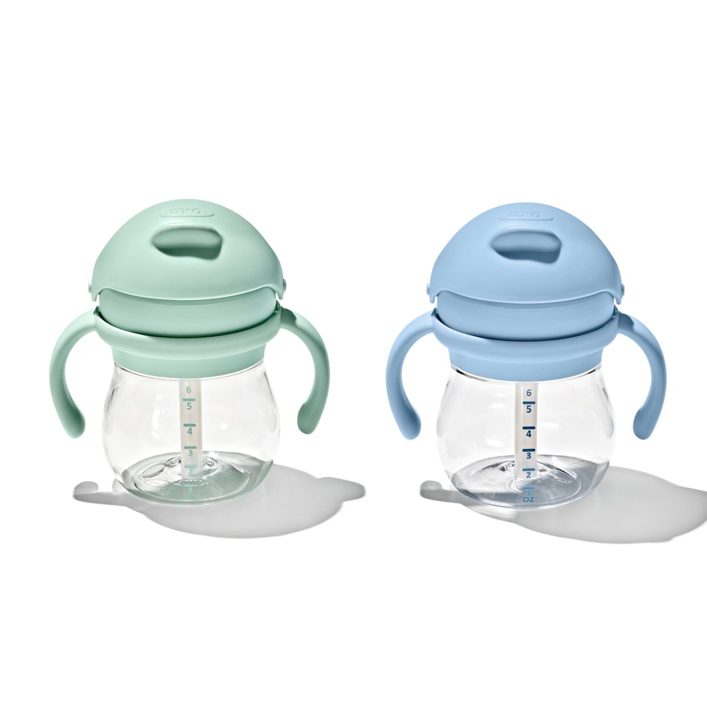 OXO Tot Transitions Straw Cup with Handles 6 oz. - Opal and Blossom - 2 Pack