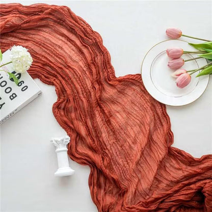 Light Pink Cheesecloth Table Runner 10ft Boho Rustic Gauze Cheese Cloth Spring Decor for Wedding Party Bridal Baby Shower Birthday Table Decorations