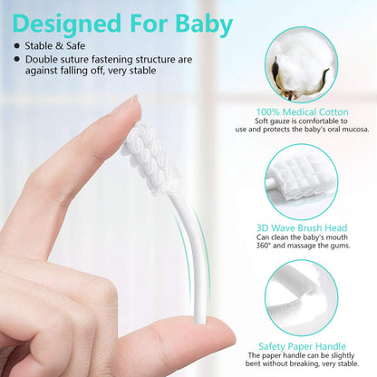 Disposable Infant Toothbrush, Tongue Cleaner, 40Pcs - Oral Care for 0-36 Month Baby + Free Finger Toothbrush