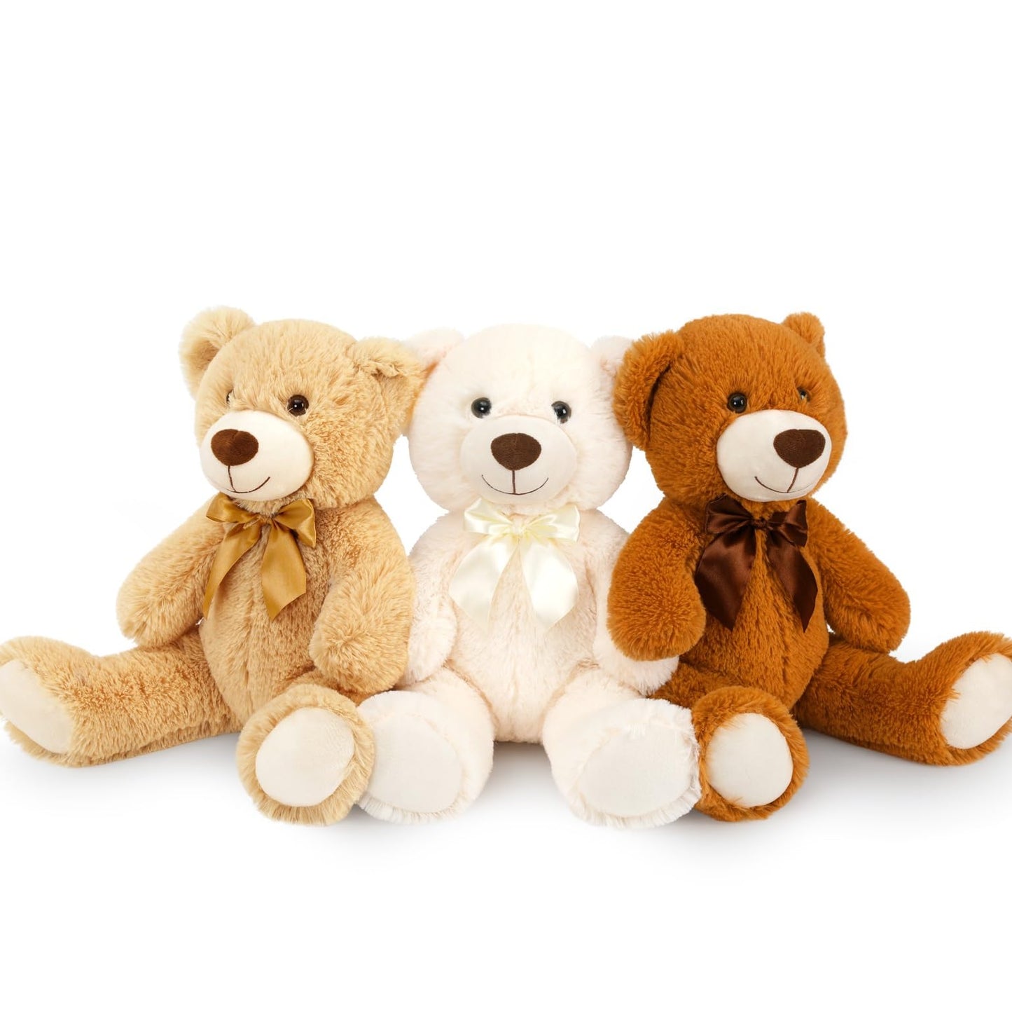 MorisMos 6Pcs Teddy Bears Bulk Baby Shower, 14inch Cute Teddy Bear Stuffed Animals Plush, Small Stuffed Bears on Centerpiece Baby Shower, White