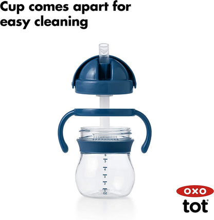 OXO Tot Transitions Straw Cup with Handles 6 oz. - Opal and Blossom - 2 Pack