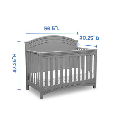 Delta Children Simmons Kids SlumberTime Emma Convertible Crib N More, Grey