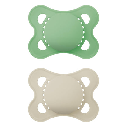 MAM Original Matte Baby Pacifiers, Binky for Boys 0-6 Months, BPA-Free Silicone Nipple, Easy to Clean, Best for Newborn Babies, Developed with Medical Experts, 2 Count Binkies with Sterilizer Case