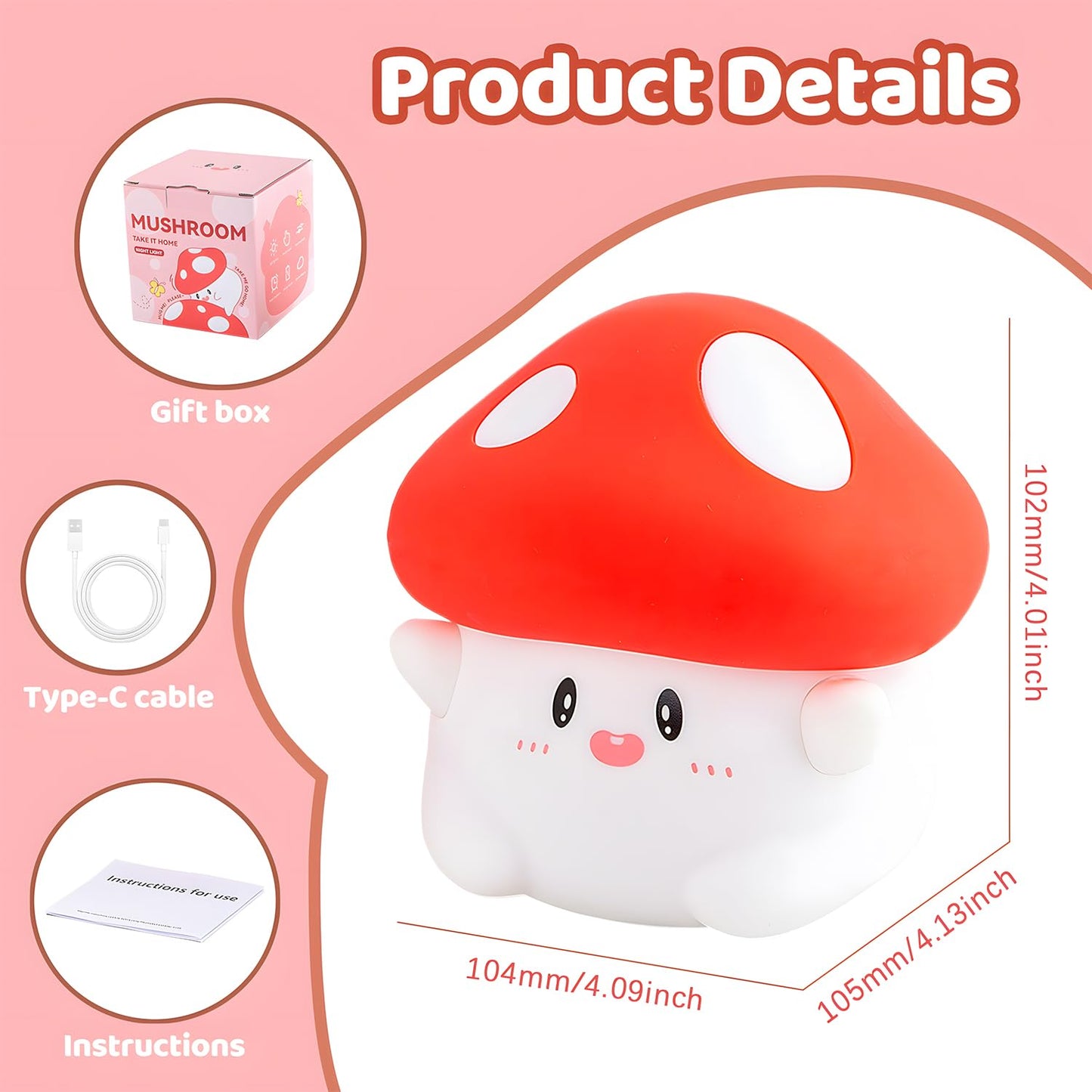 DuDu Duck Night Light, Cute Duck Lamp, Squishy Silicone Nightlight for Bedrooms with 30 Minutes Timer, Rechargeable Bedside Lamp with Touch Control for Bedrooms, Living Room
