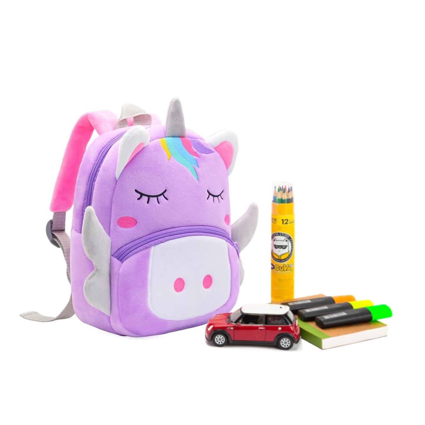 NICE CHOICE Cute Toddler Backpack Toddler Bag Plush Animal Cartoon Mini Travel Bag for Baby Girl Boy 2-6 Years(Grey Elephant)