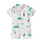 Baby Boy Rompers Half Button-up Jumpsuit Short Sleeve Bodysuit Summer Clothes