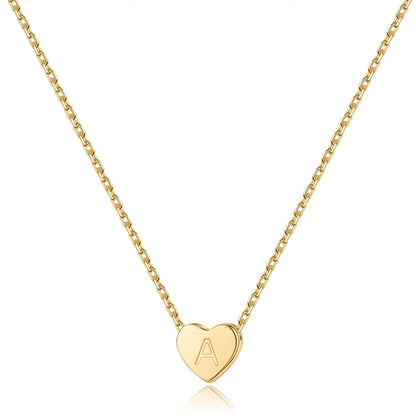 M MOOHAM Heart Initial Necklace Gifts for Girls Women, S925 Sterling Silver Tiny Letter Necklace Birthday Gift for Kids Teen Girl Jewelry