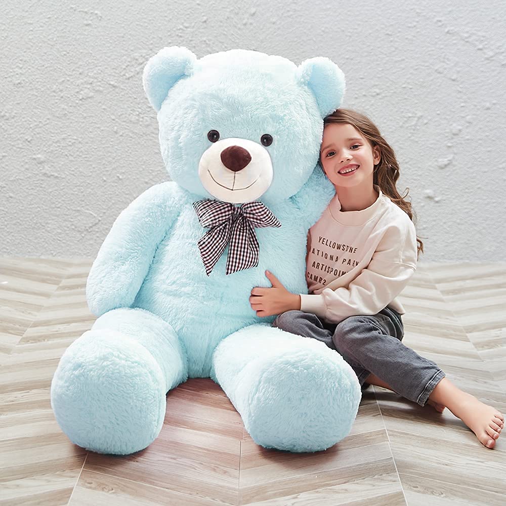 MaoGoLan Giant Big Teddy Bear 4 Feet 47 inch Life Size Tan Plush Bear Brown Stuffed Animal for Children Boyfriend