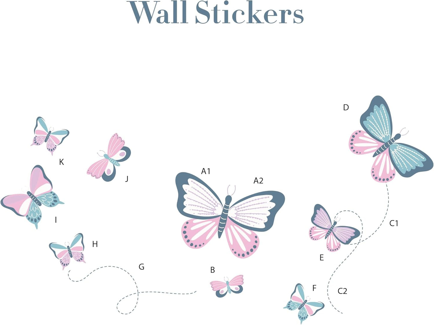 Butterfly Crib Bedding Set for Girls - 5 Pieces Including Baby Girl Blanket, 2 Crib Sheets, Crib Skirt, and Purple Butterfly Wall Sticker - White & Pink - Butterfly Nursery Decor