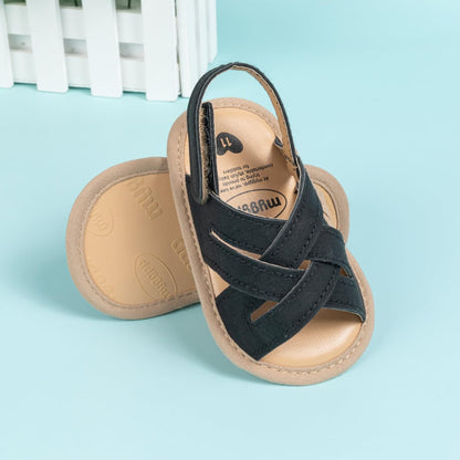 Meckior Infant Baby Girls Boys Summer Sandals Open Toe Lace Princess Dress Wedding Flats Shoes Newborn Toddler Soft Non-slip Sole First Walker Crib Shoes