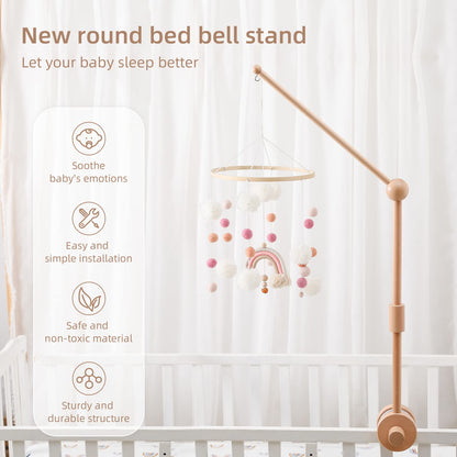 Baby Crib Mobile for Boys Girls| Boho Nursery Mobile| Gender Neutral Hand-Crocheted Mobile| Ceiling Mobile - Stars, Clouds, Moon