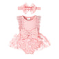 Baby Girl Summer Clothes Cute Newborn Girl Outfits Sleeveless Lace One Piece Romper + Headband 2pcs set 0-12 Months
