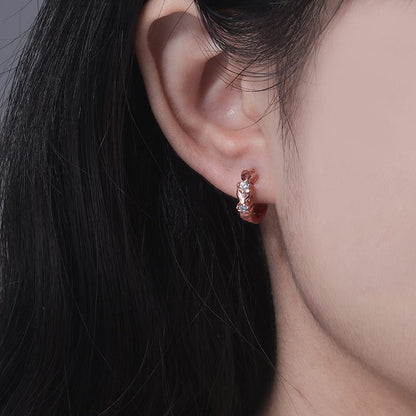 CiNily 14K White Gold Plated Small Hoop Earrings for Women Girls Heart Cubic Zirconia Hypoallergenic Earrings