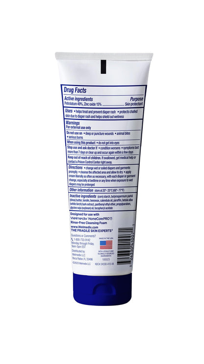 Rapid Relief Diaper Rash Cream with Zinc Oxide, Hospital Grade Barrier Cream for Adults, and Babies with Fragile or Sensitive Skin (4oz Tube, Pack of 3)