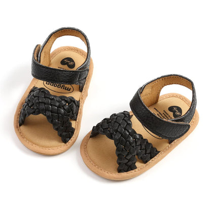 COSANKIM Baby Girl Sandals Rubber Sole Summer Outdoor Infant First Walker Crib Dress Shoes Baby Sandals