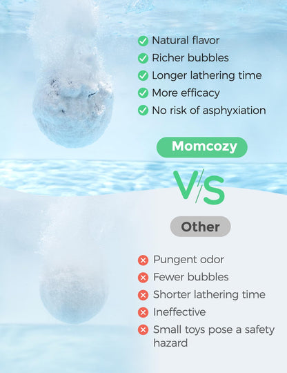 Momcozy Natural&Organic Essential Oil Bath Bombs,14 Pcs Bubble Bath Fizzy Balls with 7 Cute Animal Shapes,Bath Bombs Gift Set for Kids Girls Boys Toddler, Ideal Gift for Children's Day, Bath Bomb Kit
