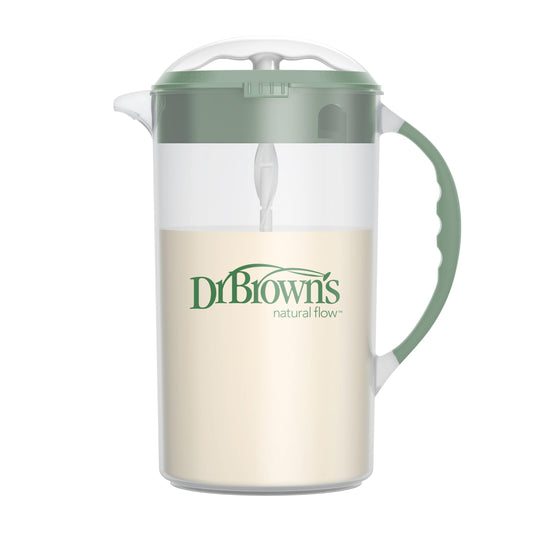 Dr. Brown's Baby Formula Mixing Pitcher with Adjustable Stopper, Locking Lid, & No Drip Spout, 32oz, BPA Free, Teal