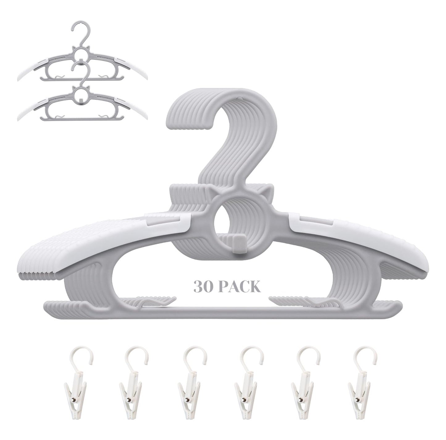 Baby Nursery Closet Hangers, Ultra Thin Non-Slip and Extendable Laundry Infant Pant Hanger for Newborn Clothes - 20pcs11-14" Pink Adjustable Children Coat Hanger for Girl Boy Toddler Kids Child