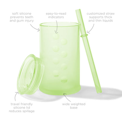 Olababy Silicone Training Cup with Straw Lid | Babies Water Drinking Cup | 6+ Mo Infant To 12-18 Months Toddler | Sippy Cup For Kids & Smoothie Cup | Baby Led Weaning (Mint, 5 oz)