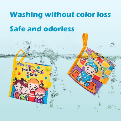 Baby Soft Cloth Books, Touch & Feel Crinkle Activity Interactive Book, Early Development Stroller Toys for Infants and Toddlers (Peek a Baby)